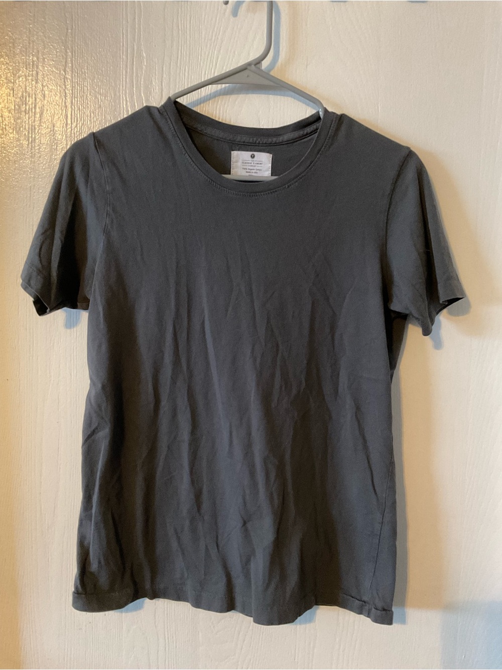 The Classic T-Shirt Co. Short Sleeve Crew Neck Dark Grey Women's Small